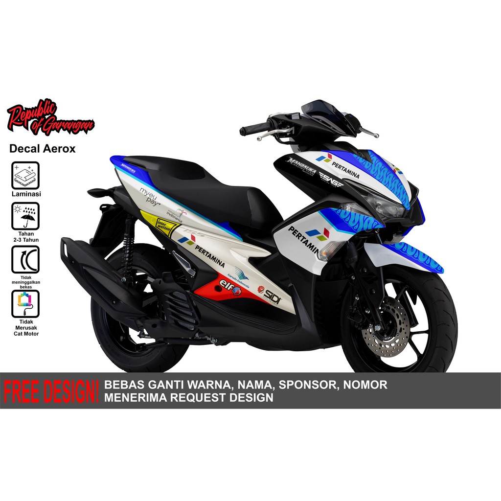 Decal Aerox 155 VVA mandalika SAG team