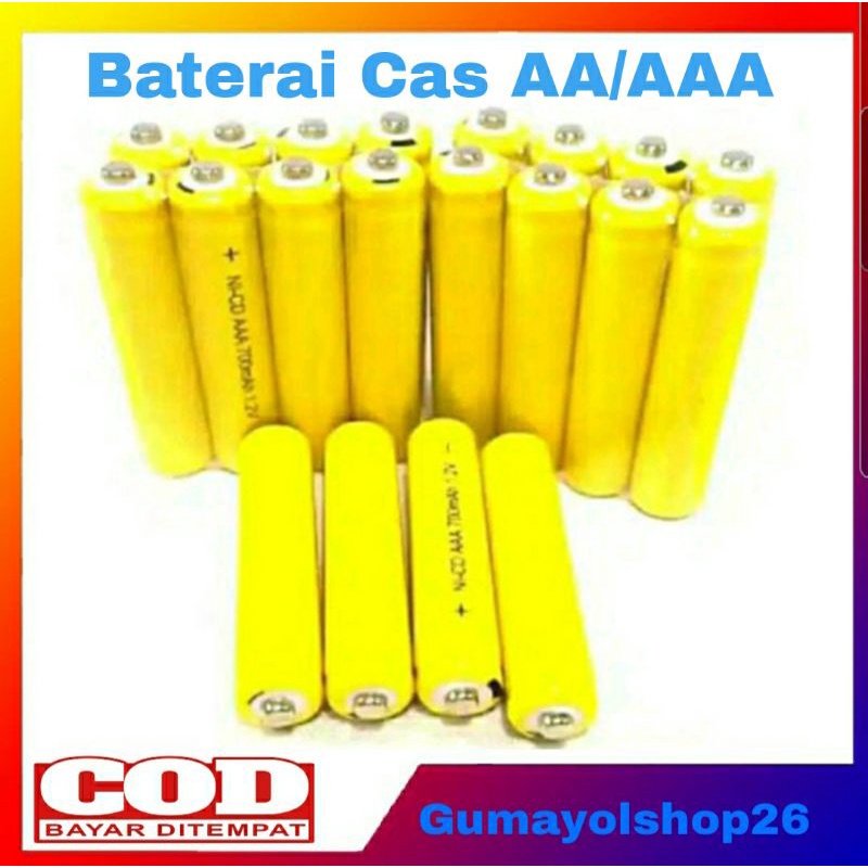 Batrei Baterai Cas AA A2/ AAA A3 700mAh 1.2volt