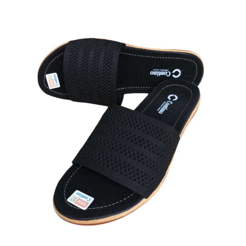 Sandal Wanita Slop Hak 5cm | Sandal Slop Wanita | Sandal Cewek | Sandal Wedges | Sandal Kulit Wanita