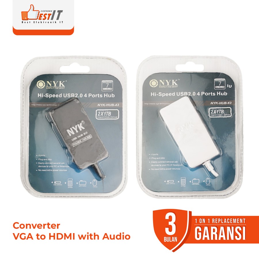 USB Hub NYK 43 Usb 2.0 Support 2TB