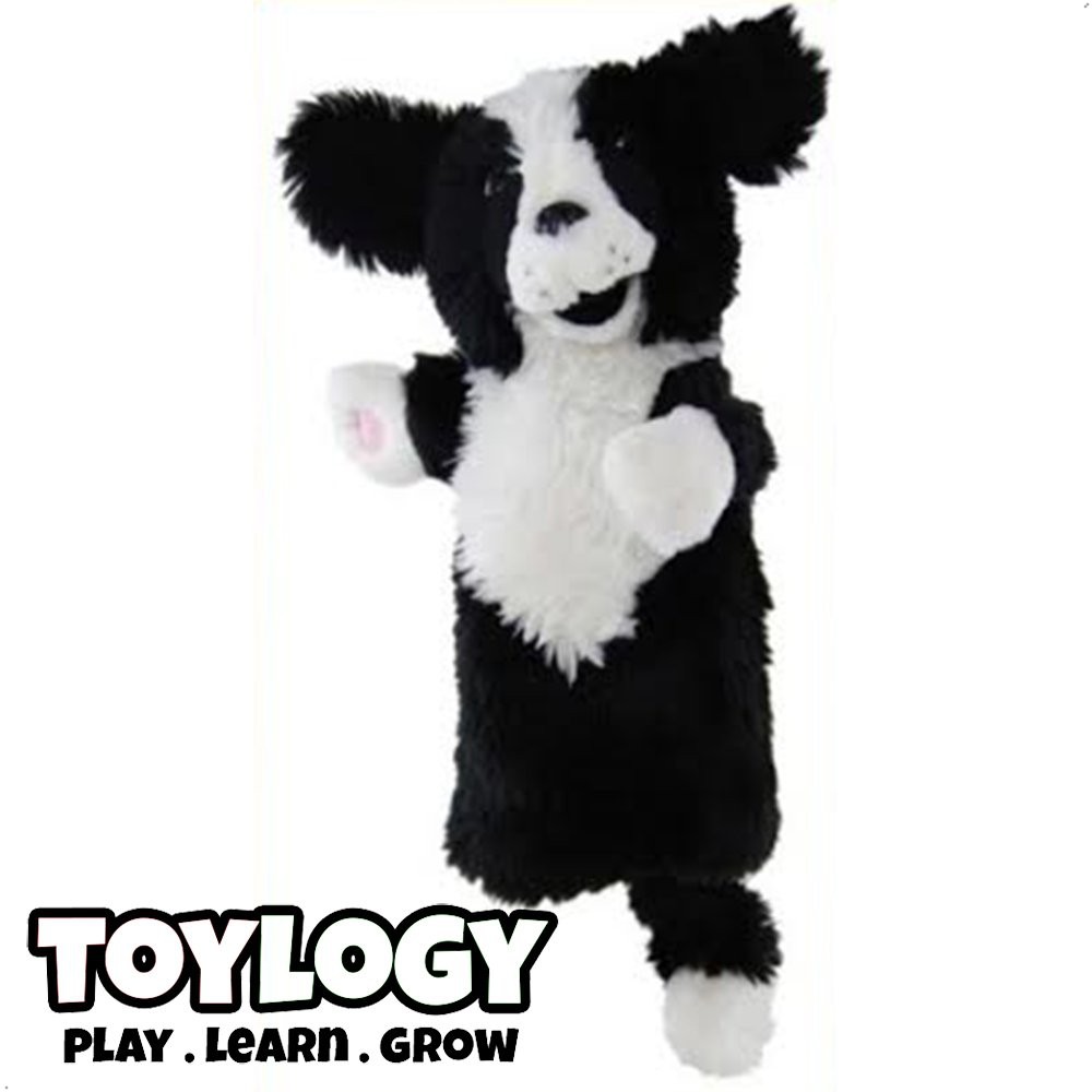 Boneka Tangan Hewan Anjing Gembala Border Collie   Sheeper Dog Border Collie Hand Puppet   Murah