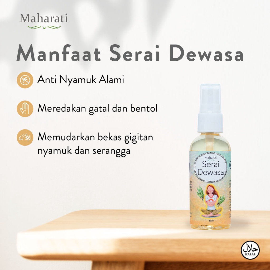 MAHARATI SERAI DEWASA ANTI NYAMUK ALAMI INDOOR &amp; OUTDOOR [ 250ML - 500ML ]