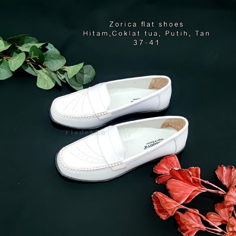 SEPATU LOAFER WANITA/SEPATU FLAT CEWEK/SEPATU FORMAL HITAM ZORICA 1422