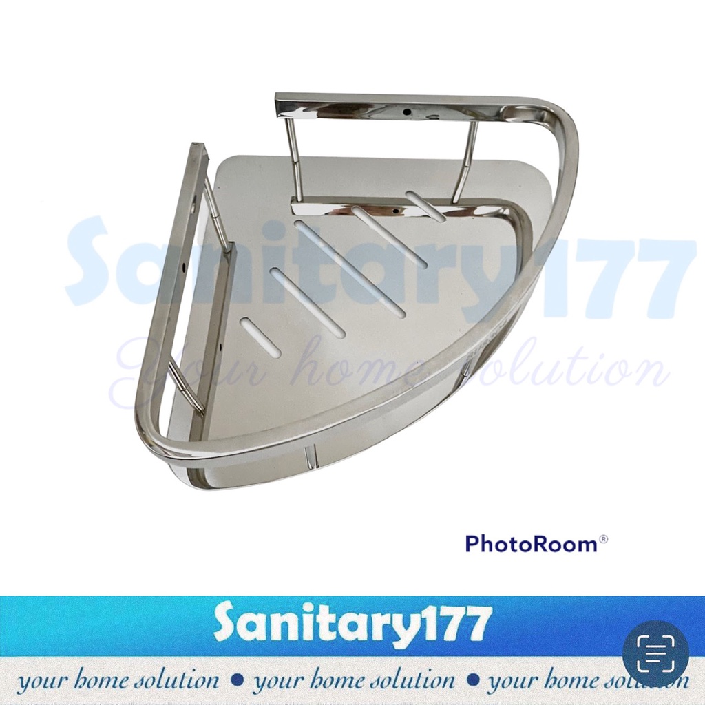 Rak SUDUT Stainless 304 tebal U2- rak POJOK dapur single tempat sabun shampo kamar mandi  bumbu dapur kitchen set rack organizer