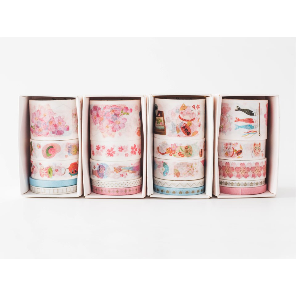 

Selotip Unik / Blooming Day Assorted Masking Tape Set / Selotip Lucu