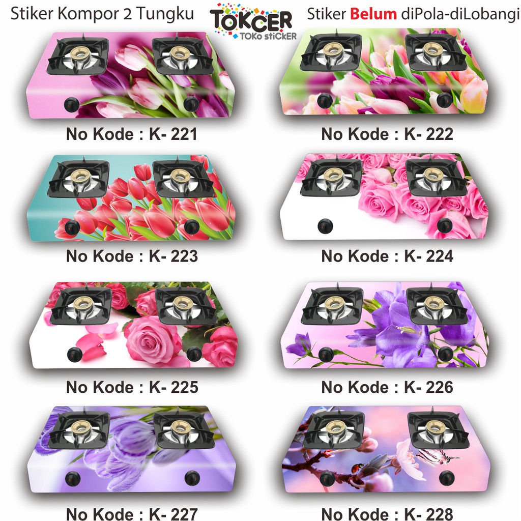  Stiker  Kompor  2 Tungku  Bunga Tulip Shopee Indonesia