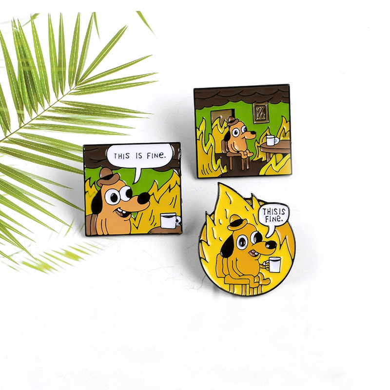 Bros Pin Enamel Desain Kartun Hewan Anjing Lucu Untuk Pria / Wanita