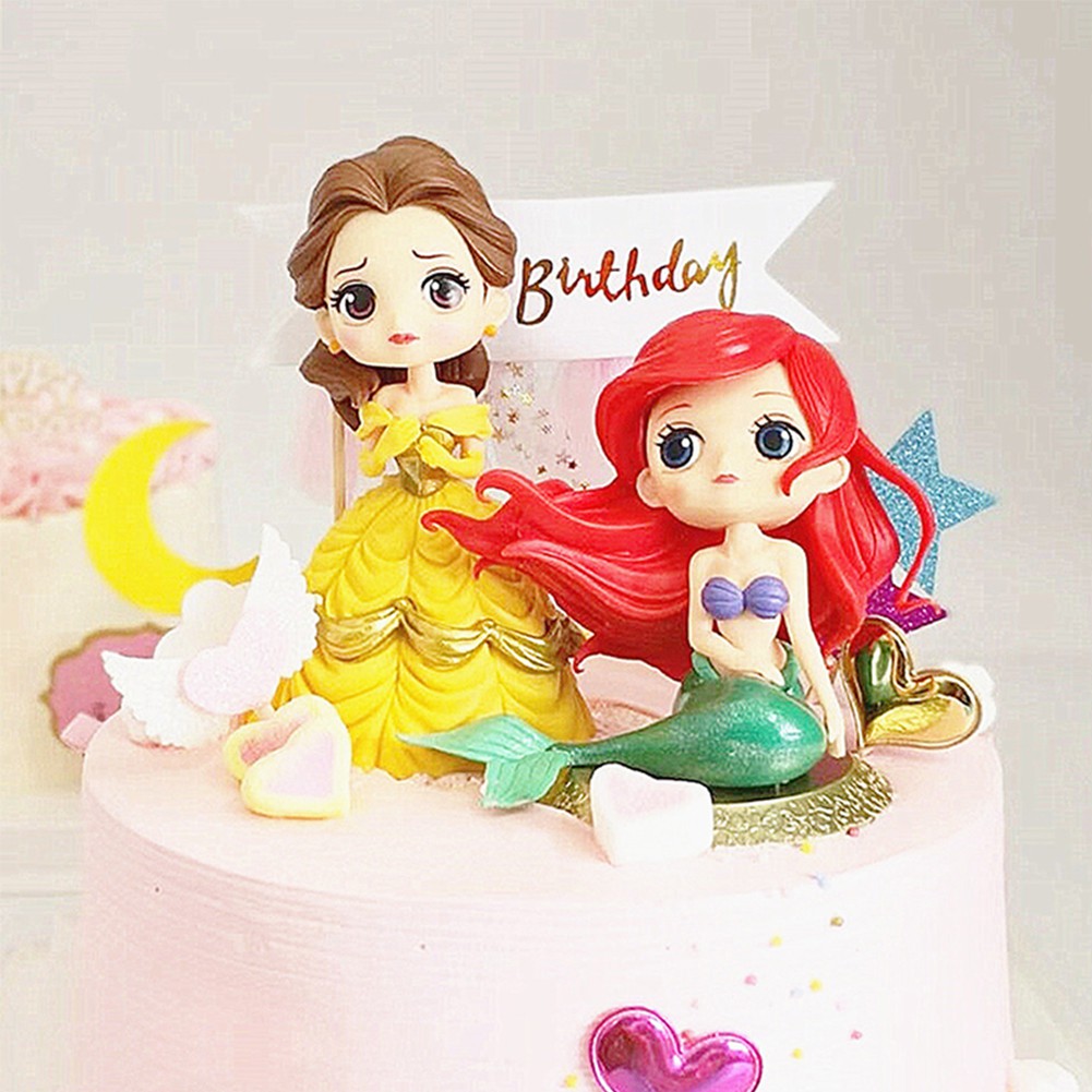 1pc Topper Kue Desain Princess Alsa Snow White Sofia Cinderella Untuk Dekorasi Ulang Tahun