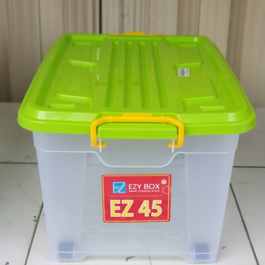 Box Container CB 45 Liter Ezy Transparan Bening Kontainer CB45 Plastik Kontainer Mainan Baju Pakaian