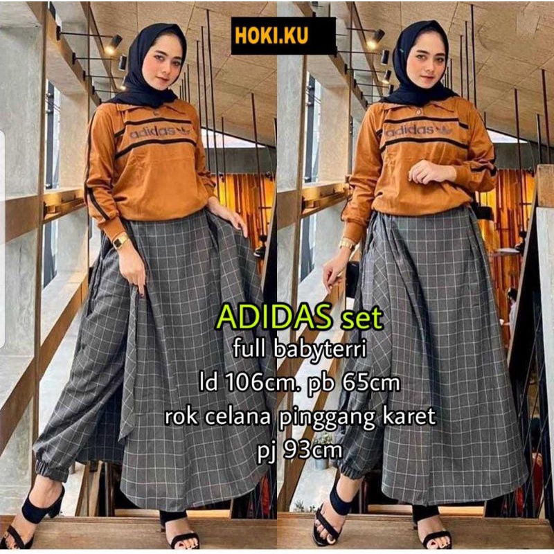 PAKAIAN SETELAN WANITA ADIDAS SET MURAH ORIGINAL HOKIKU
