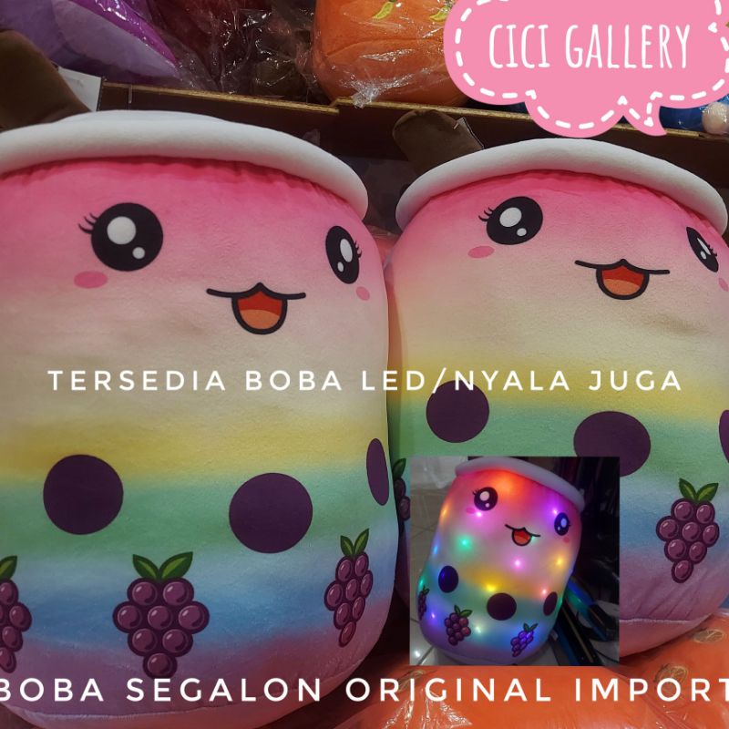 boneka boba JUMBO segalon nyala LED rainbow ORIGINAL IMPORT