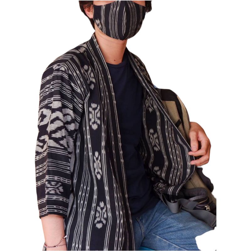 outwear tenun blanket-outer tenun etnik-baju tenun pria kekinian