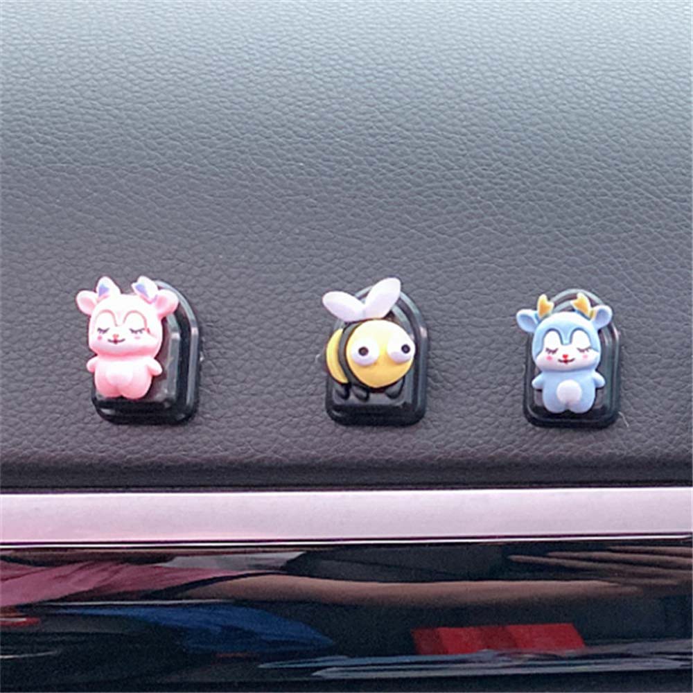 LANFY Cute Car Interior Mini Home Wall Decorations Car Seat Back Hook Creative Sticky Hook Cartoon Multifunctional Door Hanging