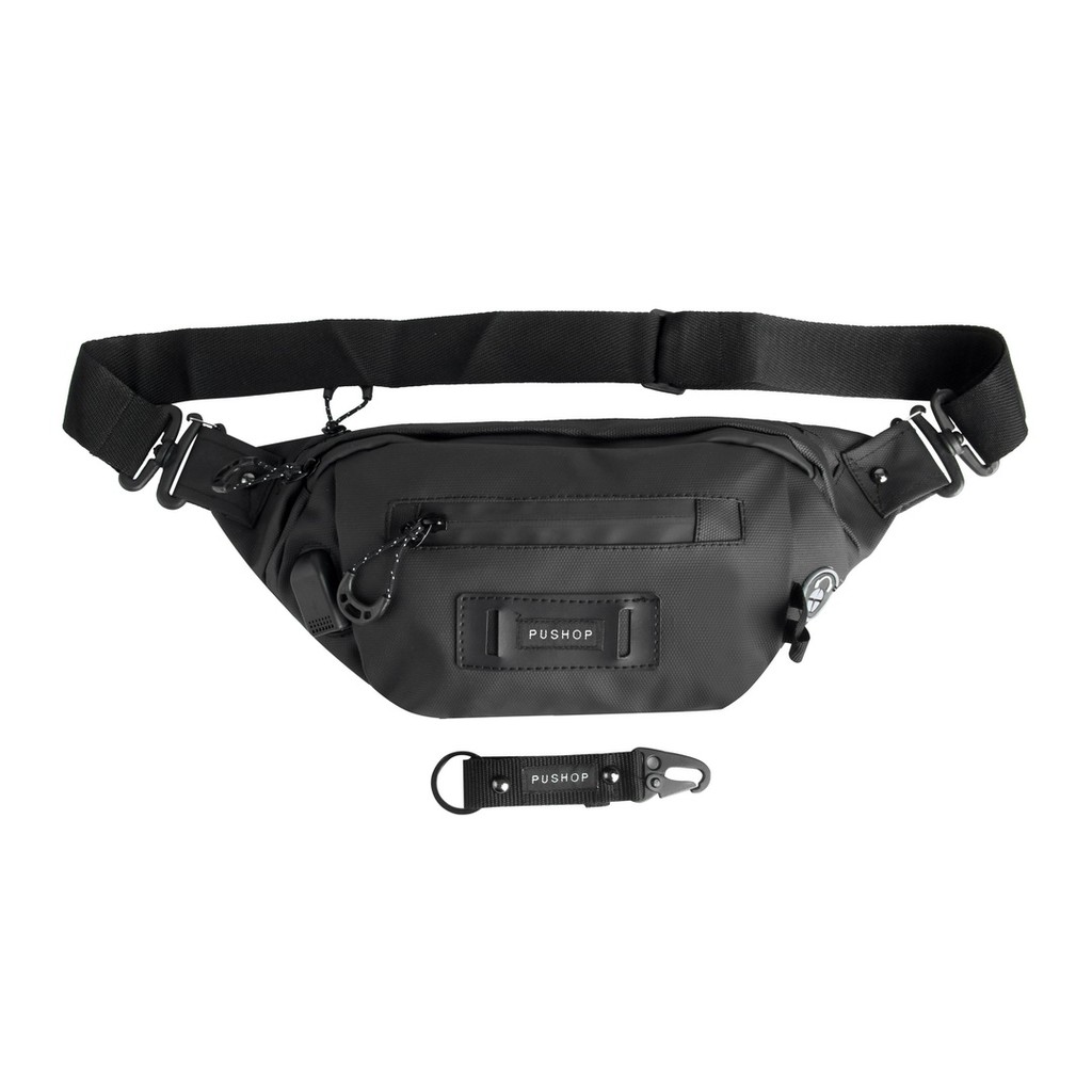 Waistbag Premium Waterproof Usb DAVIDSON Free Keychain Multifungsi PUSHOP AUTHENTIC