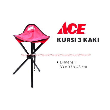 Ace Kursi Kaki 3 Sutradara Chair Red Merah Director's Chair Kursi Ultra Kursi Lipat Praktis Travel Travelling