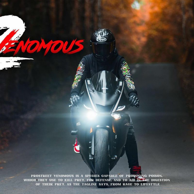 HOODIE| PROSTREET | SNAKE VENOMOUS | BLACK | NEW | ORIGINAL PROSTREET