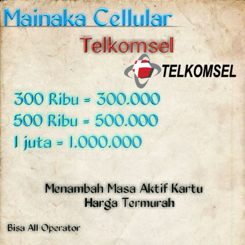 Pulsa Telkomsel 300k-1jt Termurah