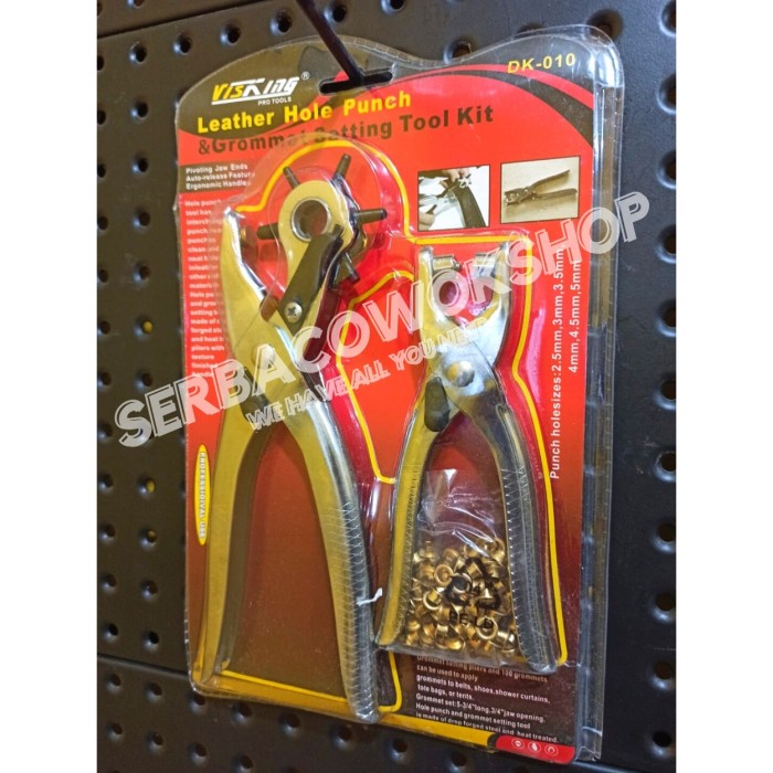 Visking Pembolong Sabuk Gesper Kulit set 2pcs Pembolong Ikat Pinggang