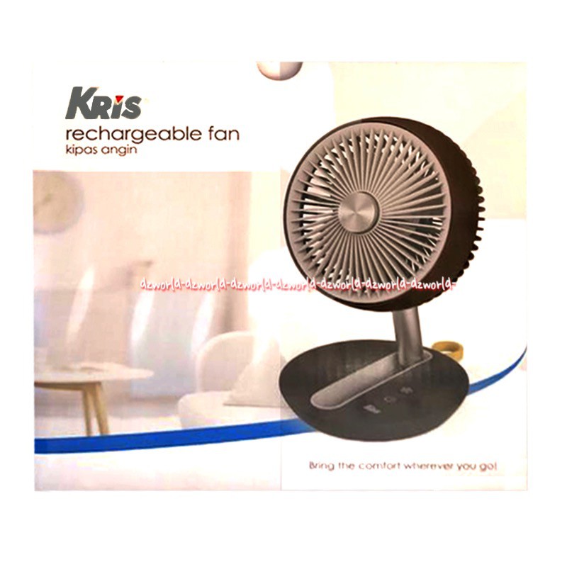 Kris rechargeable fan table Black Kipas Angin meja bisa berputar USB Black White Bisa Di Lipat