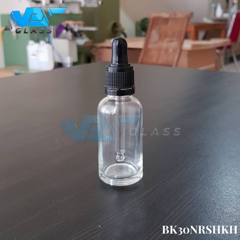 botol kaca pipet 30ml bening tebal / botol tetes 30ml / botol serum 30ml