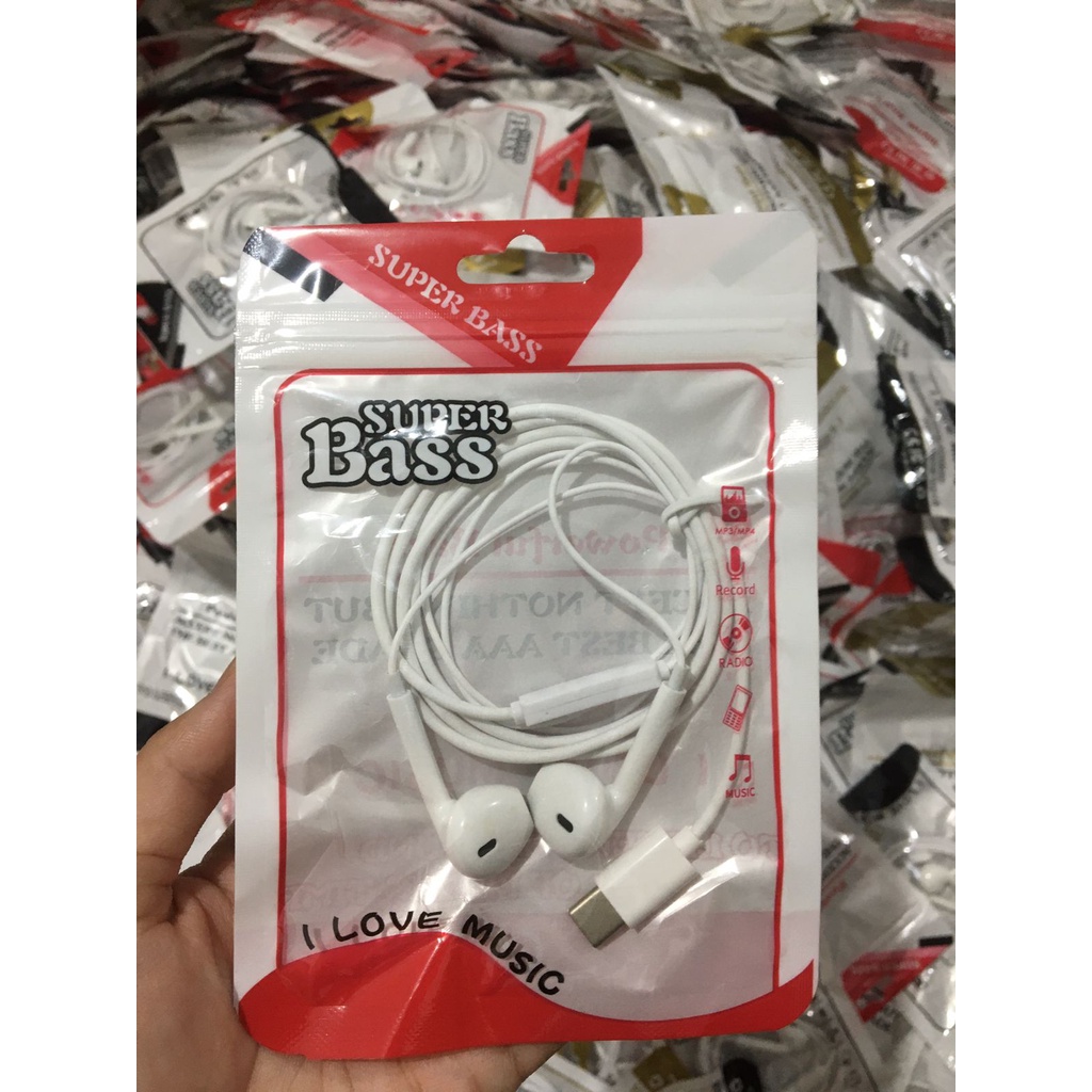 Headset tipe c ngebas + bass bisa nelpon ( volume + mic ) earphone / headset Oppo R17 find x pro tipe c universal ke semua brand