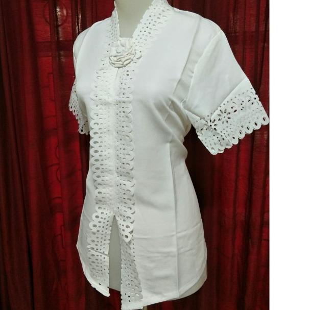 ☎ Atasan kebaya putih / Kebaya modern putih / Kebaya carla putih - XL ♚