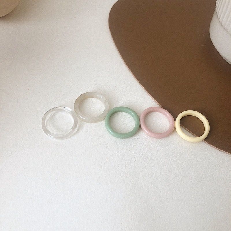 Cincin Bahan Akrilik Gaya Korea