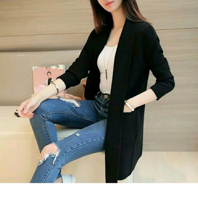 5Adi H Cardi Cardigan Model Panjang Wanita Ala Korea Model T Diskon 6Ci0