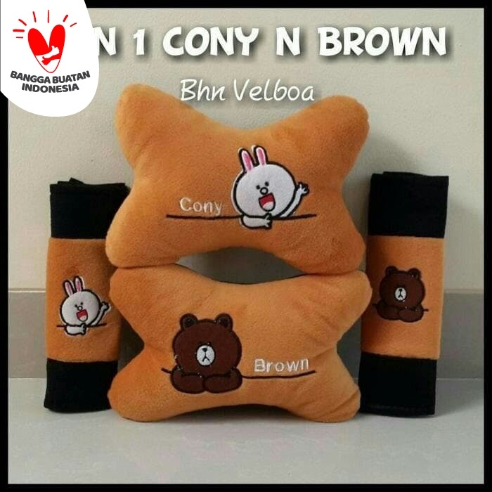 Bantal Mobil Set Polisi Headrest Doraemon 3in 1 Karakter Jerapah X5E9 Mirage Pinggang Lembut Keroppi