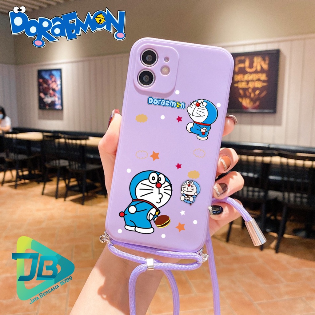SOFTCASE SILIKON SLINGCASE TALI LANYARD STRAP PHONE MACARON PELINDUNG KAMERA DORAEMON OPPO VIVO SAMSUNG XIAOMI REALME IPHONE ALL TYPE JB5338
