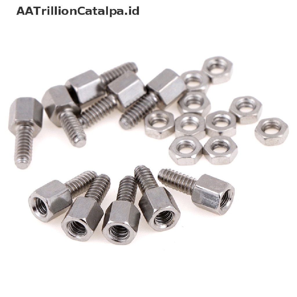 (AATrillionCatalpa) 10 Set Baut / Mur / Baut / Sekrup serial VGA Ukuran 5 + 7mm