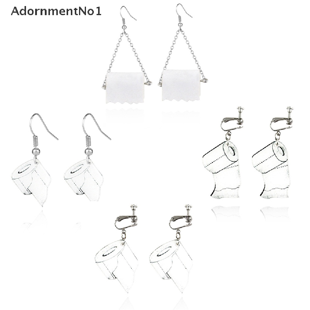 (AdornmentNo1) Anting Tusuk Gantung Desain Geometri Tisu Gulung 3D Kreatif Untuk Wanita