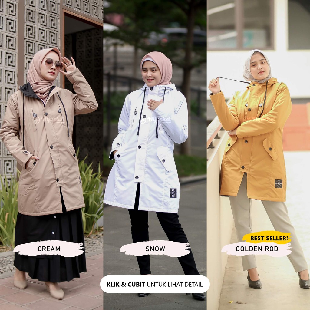 ✔️Buy 1 Get 3 Gift✔️ Jaket Parka Wanita Muslimah Waterproof By HIJACKET IXORA Anti Air Hijaket Hijab-2