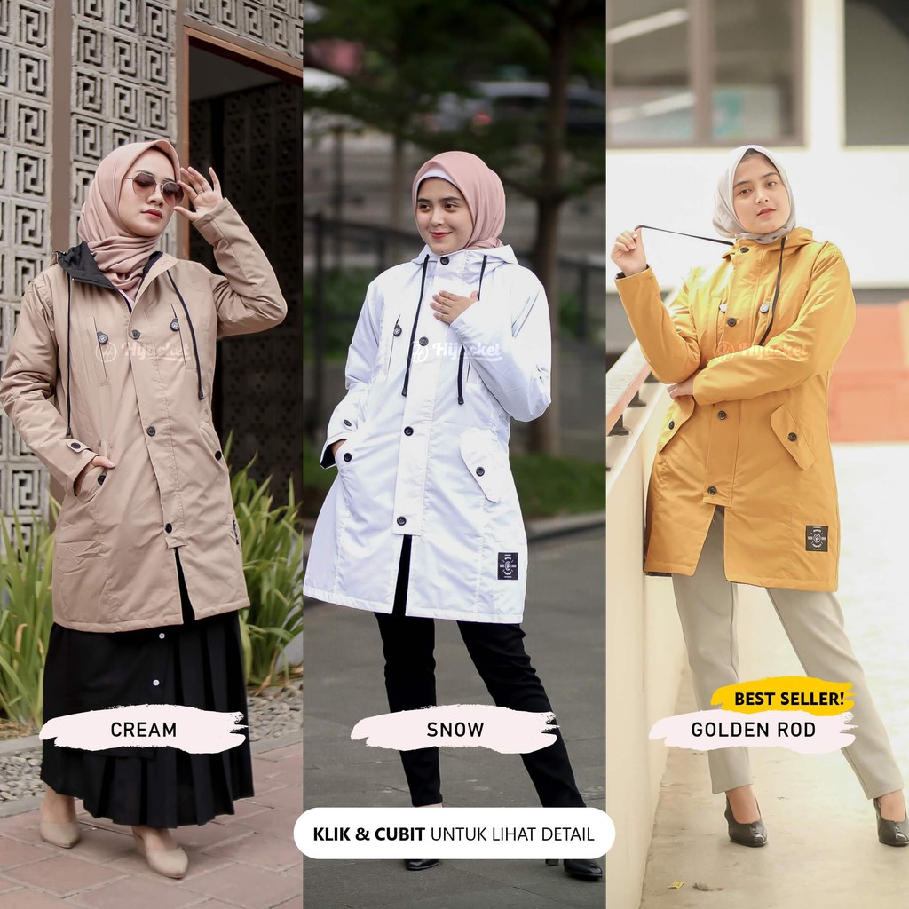 ✅ TERLARIS ✅ Jaket Parka Wanita Muslimah Hijaber Waterproof - HIJACKET IXORA Anti air Hijaket Hijab