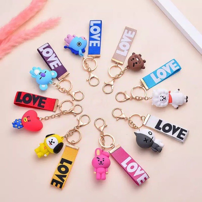 INFY - Keychain LOVE Gantungan Kunci Korea Boneka Kpop Lucu Aksesoris Tas Import A032