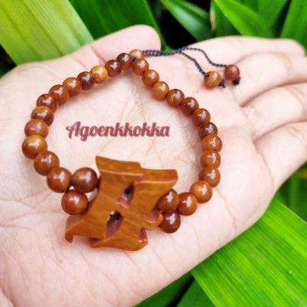 Gelang Inisial H besar coklat kokka kaukah