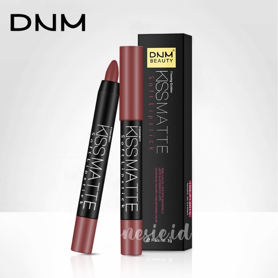 DNM Pensil Lipstik Matte Clay Lipstick Pencil Tahan Lama Long Lasting Rotate 19 Colour LA081