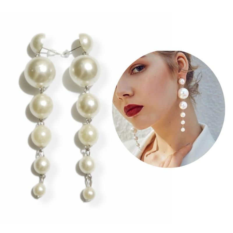 Lanella Pearl Earrings Anting Mutiara Korea Handmade Stud