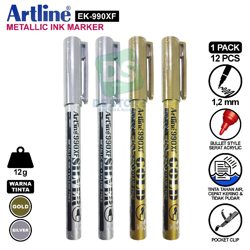 

Spidol Metalic Marker EK-990XF 1.2 mm Gold/Silver ARTLINE