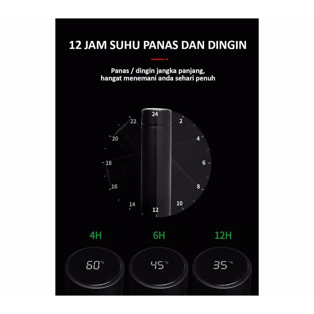 Terbaru!! Termos Suhu Smart Led Display [Gratis Bubble] Termos Air Panas Dingin 500 ML