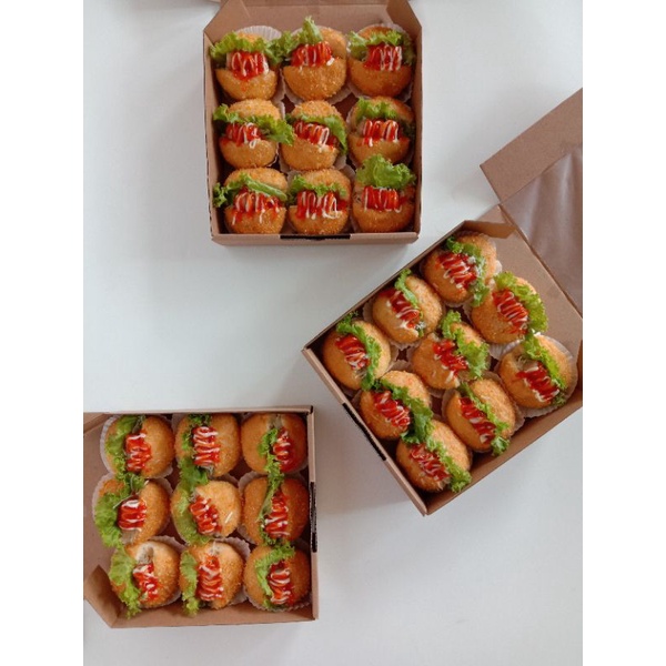 

Bnbpastriesncake Donat Mini Burger Isi9 Tidak Pedas