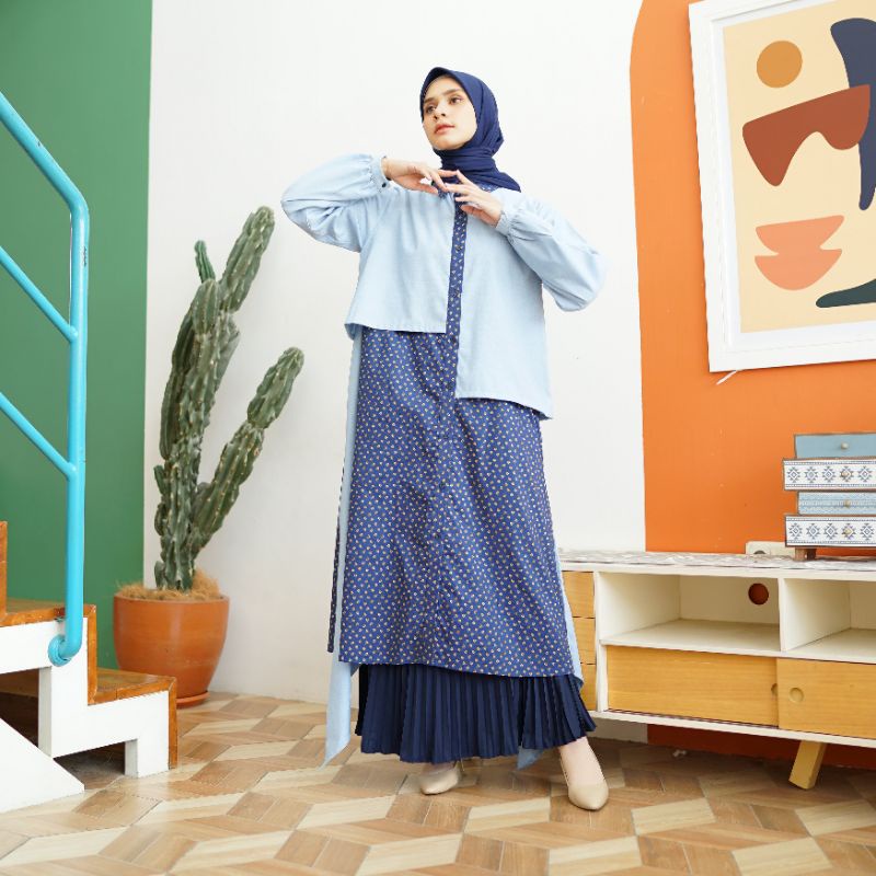 Eleanorre Unaysa Midi Dress Muslim Wanita