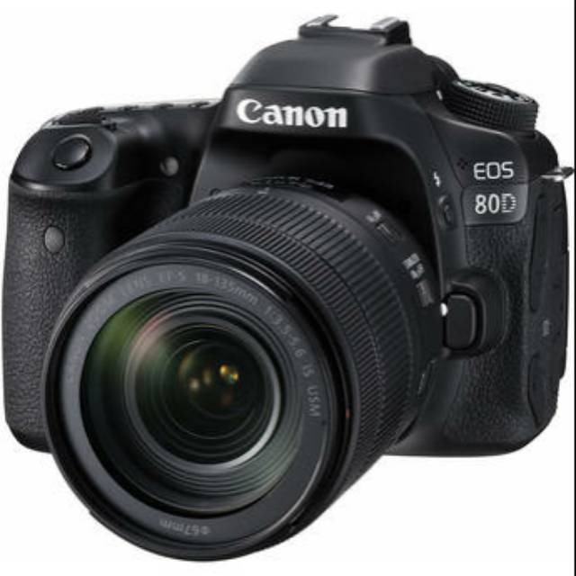 canon eos 80d dslr camera white 18-135mm lens