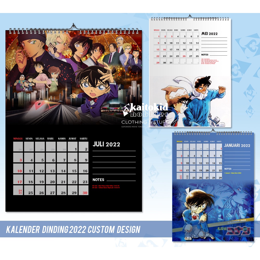 

Kalender Dinding 2025 DETECTIVE CONAN Anime Calendar bisa custom desain bebas