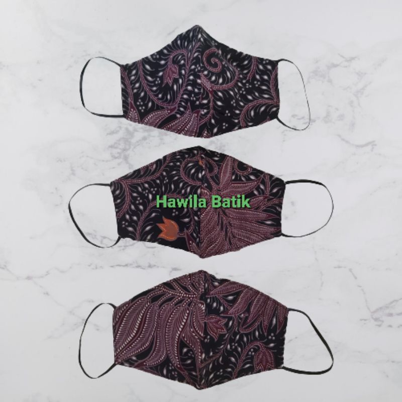 Masker Batik Katun Premium Warna Lilac