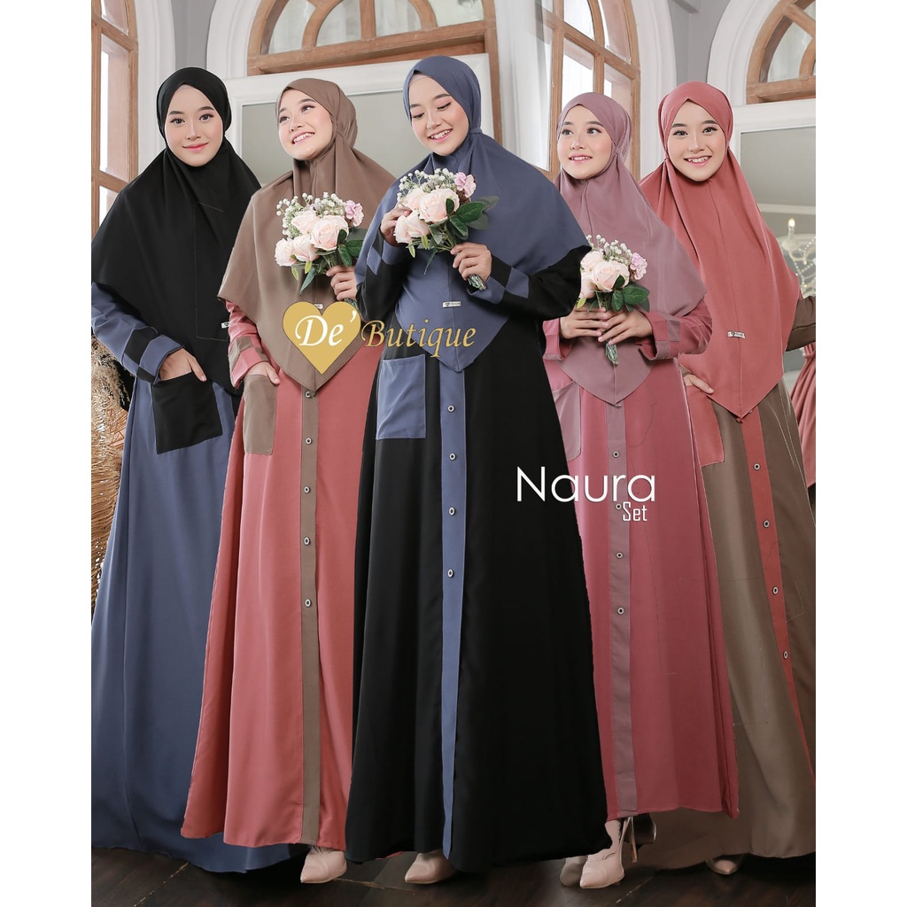 GAMIS NAURA SET HIJAB ORY BY DE'BUTIQUE