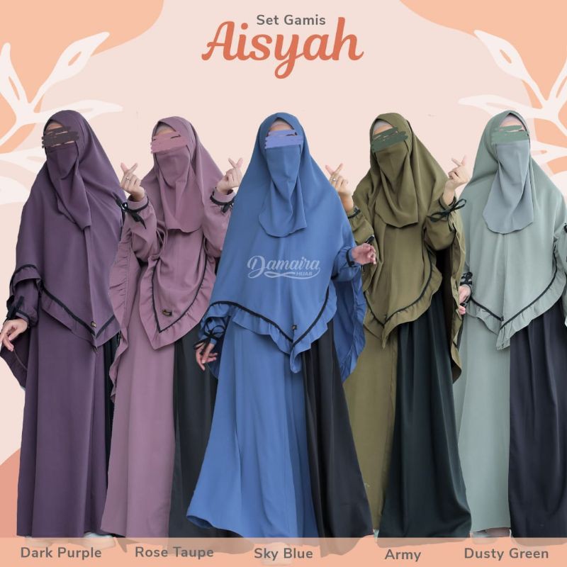 Ready Gamis Set Aisyah by Damaira Hijab (tanyakan stok dl)
