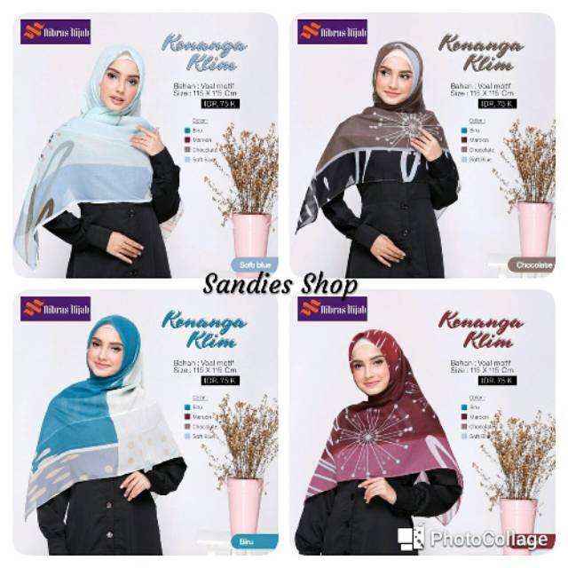 Kenaga Klim Nibras / Hijab Nibras Segiempat Kenanga Klim / Hijab Voal Nibras