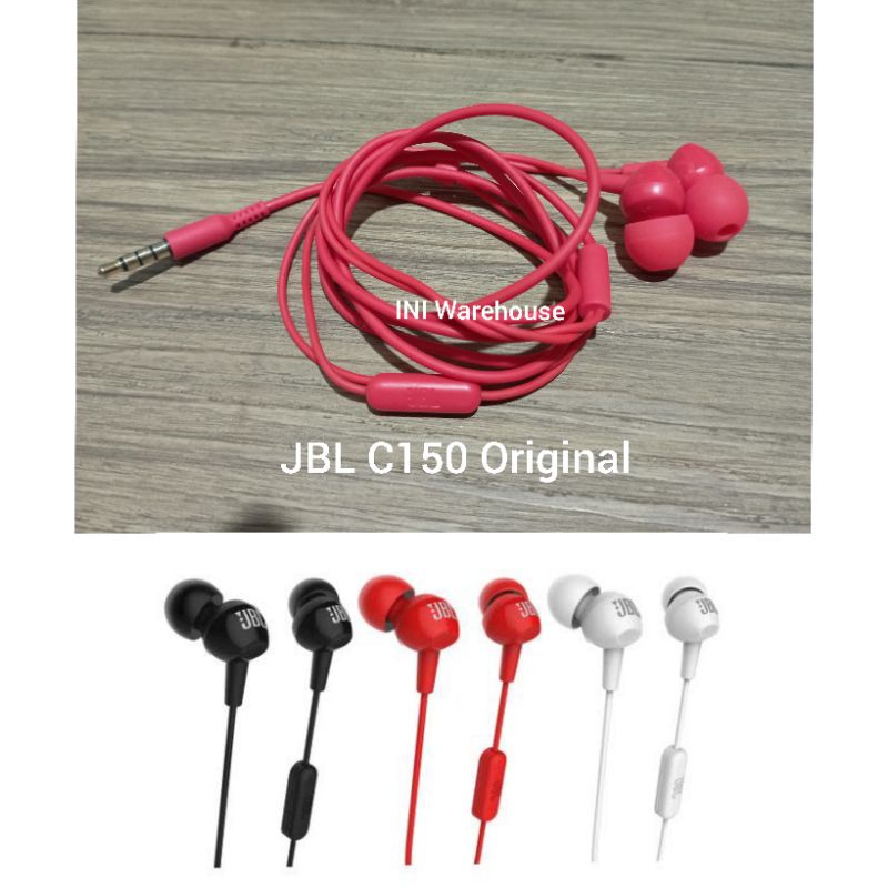 [ MERAH ] BEKAS - JBL Wired Earphone C150SI C150 Original Headset Kabel