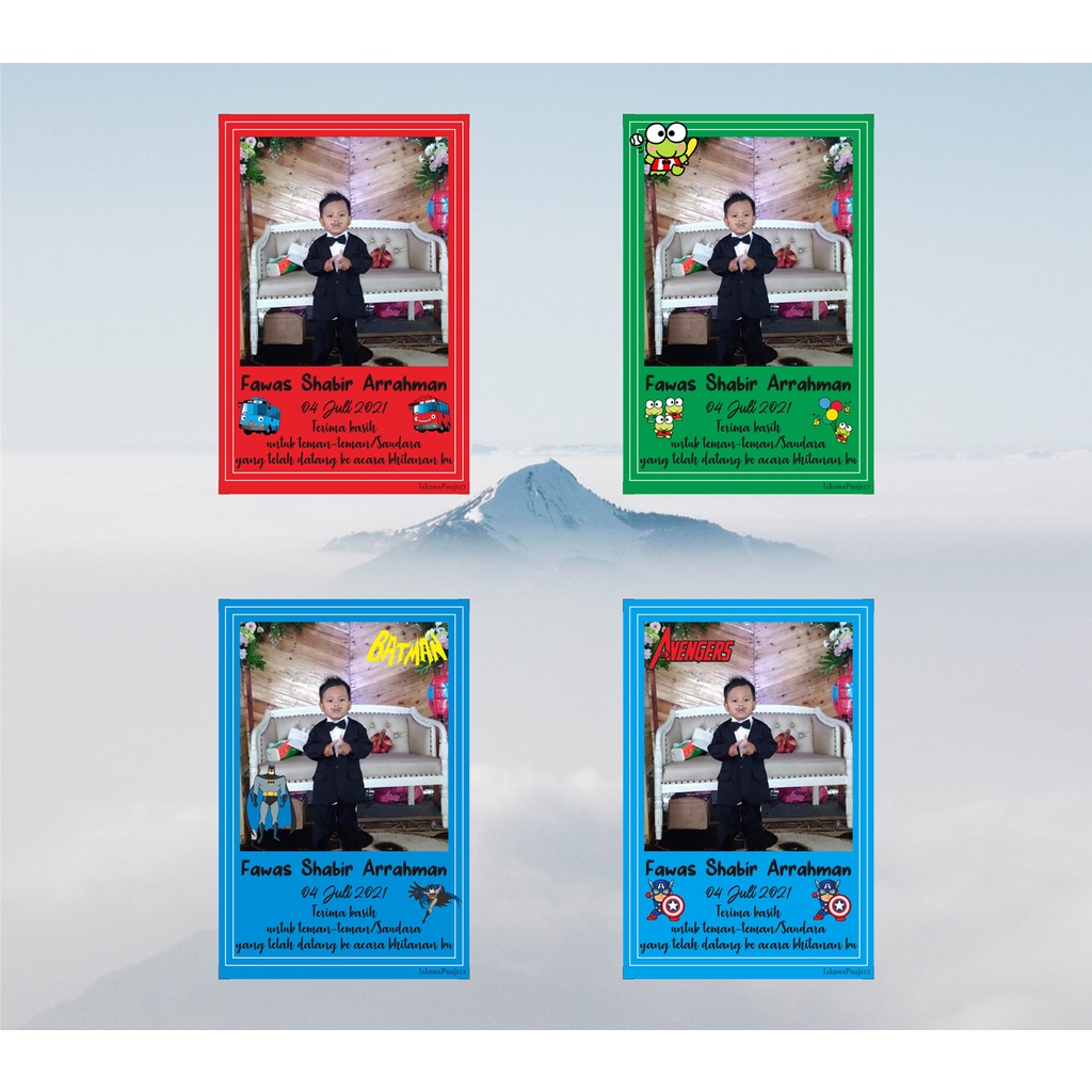 Kartu Souvenir Kartu Ucapan KHITAN (isi 100pcs) pakai foto